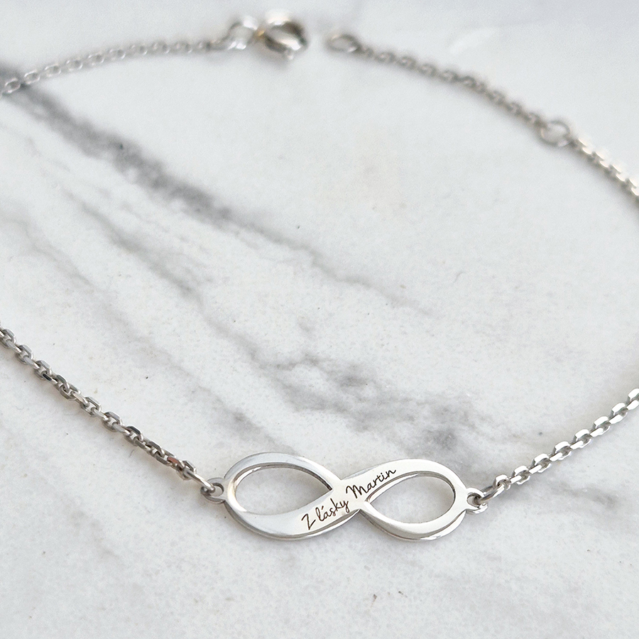 Zlatý náramok NEKONEČNO s ODKAZOM -14k zlato 