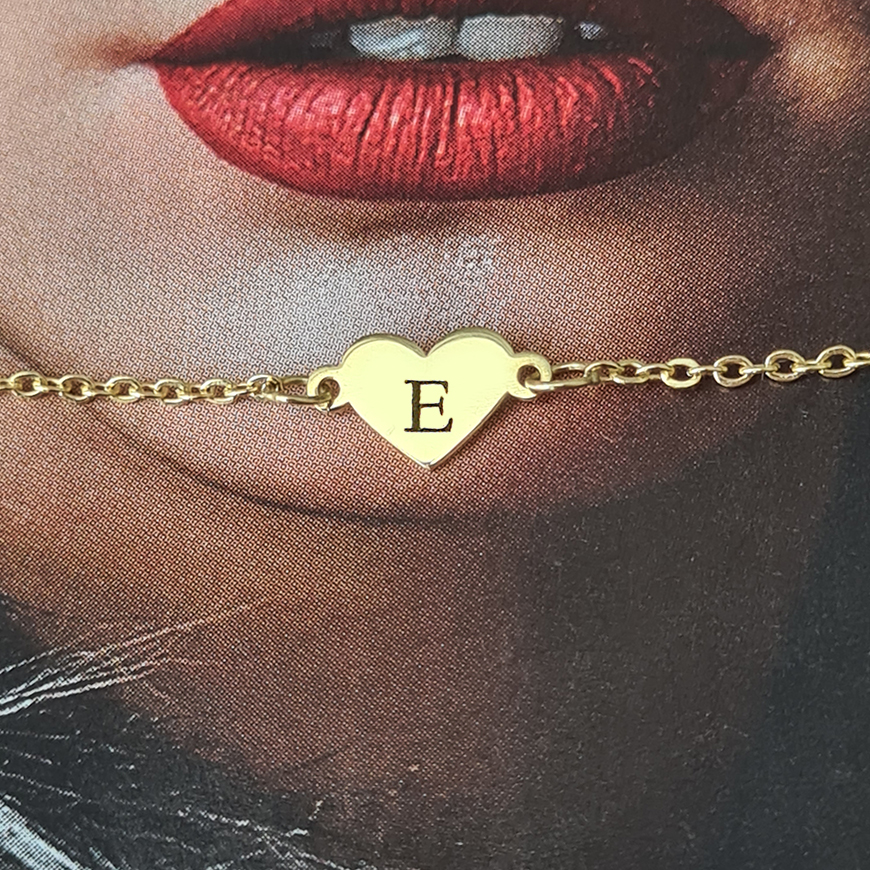 JEMNÝ náhrdelník so SRDIEČKOM a gravírovanou INICIÁLOU -14k zlato