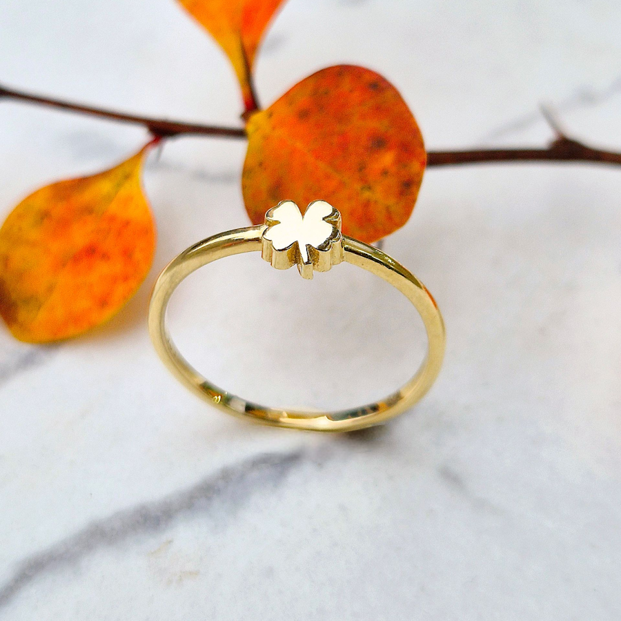 Zlatý prsteň ŠTVORLÍSTOK hladký