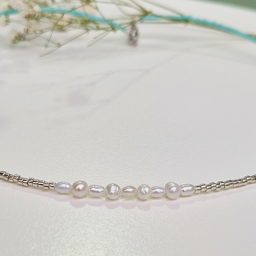 Strieborný náhrdelník PERLY a tyrkysové MIYUKY