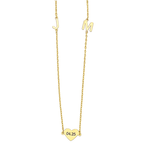 Náhrdelník 2 PÍSMENKÁ + ♥   →